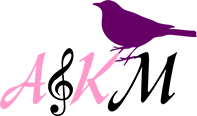 ASKM Publishing logo with treble clef, letters and purple bird