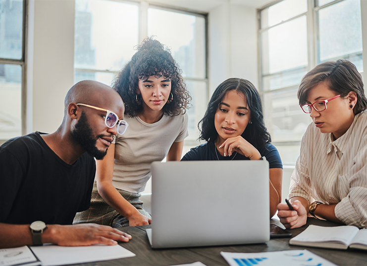 Web Design and SEO team working on a client's website