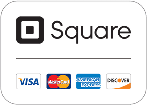 Square card reader logo with major credit cards