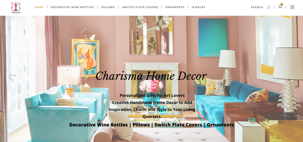 Charisma Home Decor, handmade home decor online store website