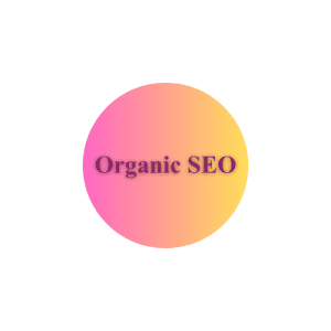 Organic SEO, pink, orange and yellow icon